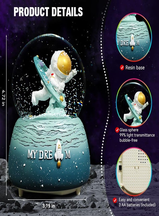 كرة ثلجية لعيد الميلاد، كرة ثلجية موسيقية مزودة بأضواء LED متغيرة الألوان، تأثير تساقط الثلج التلقائي، زينة عيد الميلاد مع صندوق موسيقي، هدايا للبنات والأطفال (أ) - Image 2